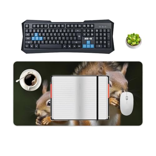 Mouse pad grande antideslizante 60 x 30 cm diseño ardilla miniatura 4