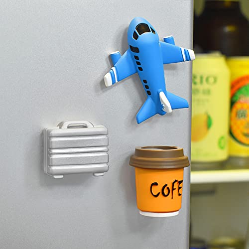 Imanes decorativos de resina para refrigerador con tema de viaje miniatura 7