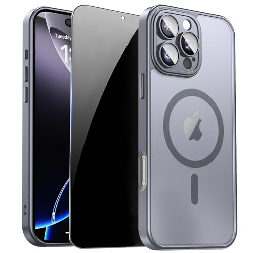 Image of for iPhone 16 Pro Max Case with Privacy Screen Protector, Gray