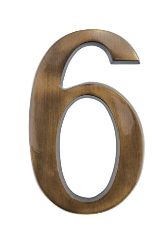 HUBER numéro de maison 6/9 en laiton 20 cm I numéros de maison pour la maison et la porte I numéro de maison XL I plaques de numéro de maison en laiton noble design 3D, numéro de maison