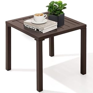 Crestlive Products Braun Quadratischer Aluminium Kaffeetisch