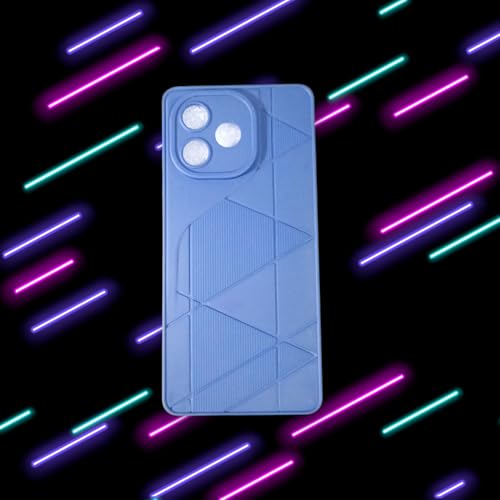 Image of T20 Back Cover for Lava Play Ultra 5G, Geometric Pattern Design, Camera Protection (Blue)