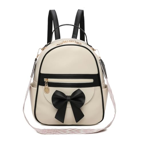 I IHAYNER Girls Mini Backpack Cute Bowknot Leather Backpack for Girls Designer Small Shoulder Bag Fashion Handbag for Women Black