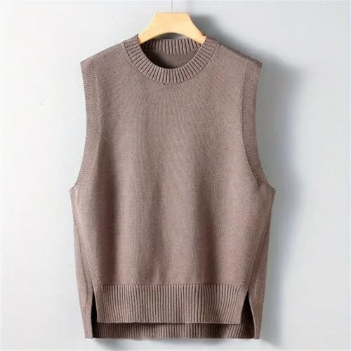 Men's Round Neck Sleeveless Knitted Sweaters Vest Loose Fit Casual Waistcoat Knitted Vest4