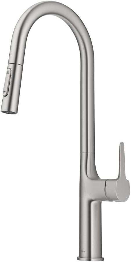 Oletto Tall Modern Pull-Down Single Handle Kitchen Faucet in Spot Free Stainless Steel, KPF-3101SFS
