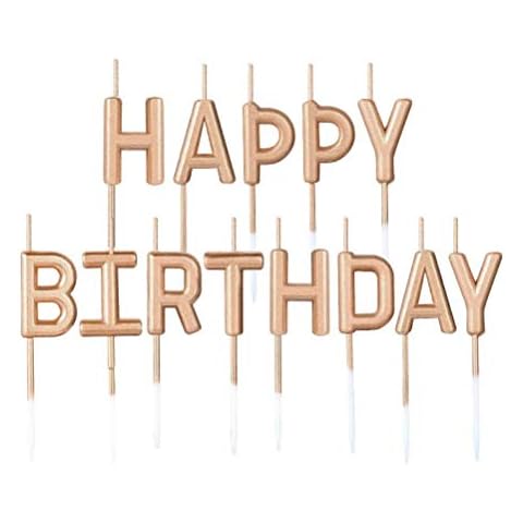 Happy Birthday Candles Set,Metallic Cake Candles Happy Birthday Letter Candles Cup Cupcake Toppers for Wedding Birthday Party Baby Bridal Shower Anniversary Cake Decorations Supplies Champagne Cover