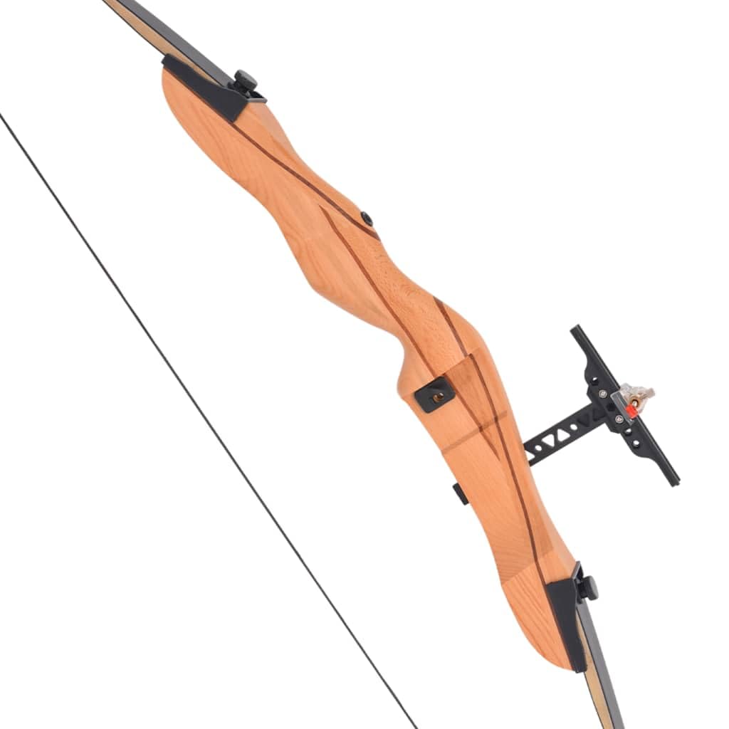vidaXL Arco Ricurvo per Adulti Tiro a Segno Sportivo Elegante Robusto Preciso Sport per Principianti 173 cm 14,5 kg in Legno e Nylon