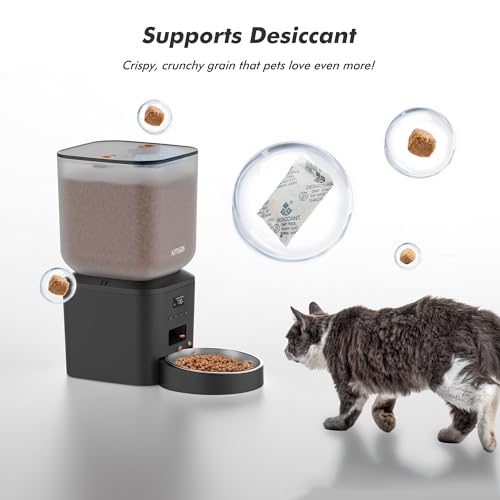 Automatic Dog Feeder - 8L/34 Cups Large Capacity Automatic Cat Food Dispenser with LCD Screen, Large Food Tray, Battery Operated, Timed Cat Feeder, Up to 50 Portions 6 Meals Per Day, Keeps Fresh - Image 6