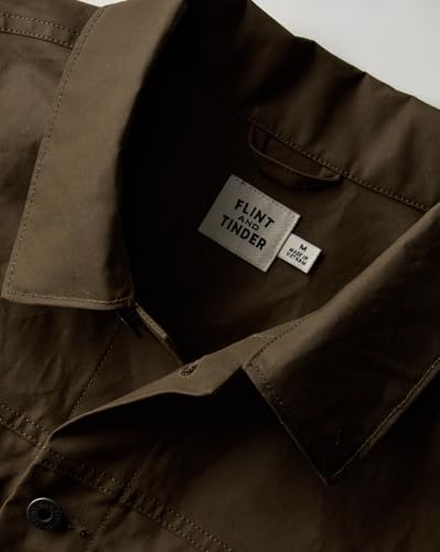 Image of Huckberry Flint and Tinder Dry Wax Trucker Jacket, Unlined Mens Lightweight Cotton Jacket