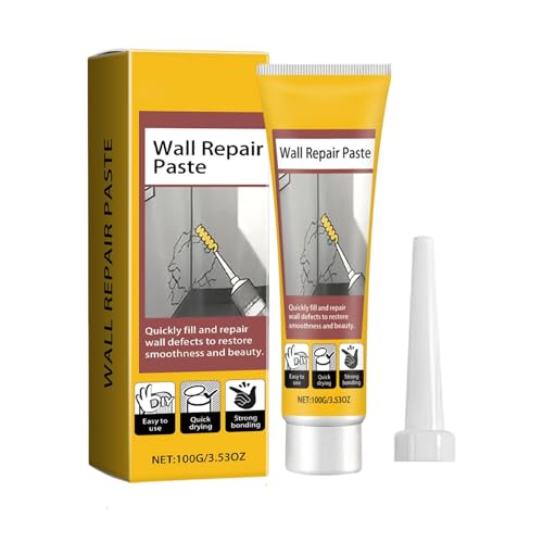 Wezalget Masilla Para Paredes | 100g Relleno Para Agujeros De Panel De Yeso Secado Rápido - Pasta De Yeso Para Cubrir Techos | Para Sala Dormitorio Bano Balcon Sotano Garaje Cobertizo De Herramientas