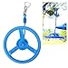POENVFPO Obstacle Course for Kids 360 Rotatin Steering Wheel Toy for Kids Climbing Swing Wheel Obstacle with Rope for Indoor Outdoor Playground Backyard Course