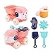 OUCRIY 6 pièces Plage Sable Jouets Ensemble Enfants Amusant Eau Plage Outils Dessins animés véhicules de Construction Pelle à Sable Jouets Ensemble Cadeaux pour Enfants