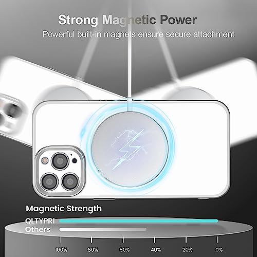 Coque iPhone 15 Pro Max transparente et magnétique QLTYPRI en silicone argent - 3