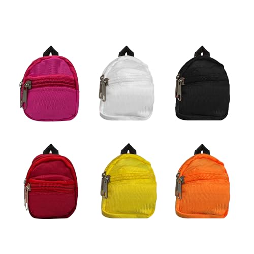 FloraVigo 6 Stück Mini-Rucksack, kleine Schultasche mit Reißverschluss, Rucksack für Campus-Zubehör, zum Selbermachen von Schlüsselanhängern, Handy-Dekorationen, auch als Schulpreise geeigne