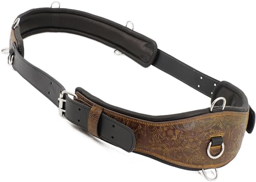 Jeereal Leather Training Surcingle for HorsesHeavy Weighted Leather Reinforced