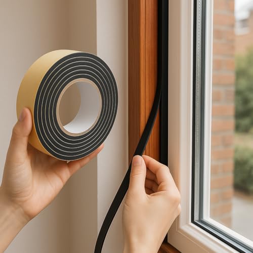 2 Rollen x 5M 30mm Moosgummi selbstklebend einseitiges Dichtungsband selbstklebend Schaumstoffband für Fenstertür 3mm Stärke