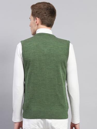 Image of Monte Carlo Men Regular Fit Sleeveless Solid V Neck Winter Sweater (Pack of 1)