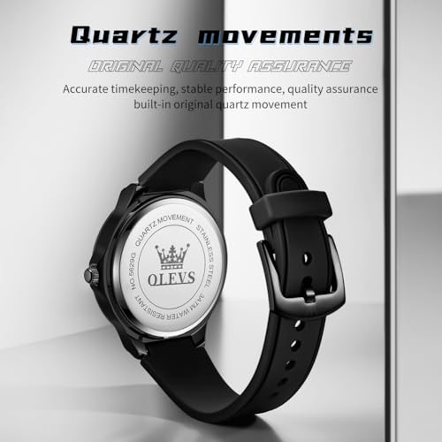 Image of OLEVS Mens Watch Original Easy Read Fashion Analog Quartz Unisex Watches Big Numer Silicone Waterproof Date Sport Watch for Man with Emoji