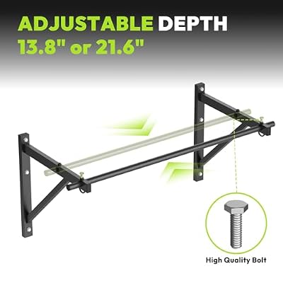 HANDBODE Pull Up Bar for Doorway and Wall Mount - Chin Up Bars for Home Gym, 36/52 in Upper Body Workout Equipment with 500 lbs Capacity, Portable Thickened Steel Construction, Joist Mounted