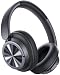 Hybrid Active Noise Cancelling Headphones 120H Playtime Wireless Headphones Bluetooth 6.0 Over Ear Headphones with 6 ENC HD Call Mic, Hi-Res 360° Spatial Audio ANC Headphone for Travel Workout Black