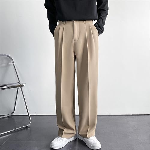 Men's Solid Wide Leg Suit Pants Casual Fashion Baggy Trousers3