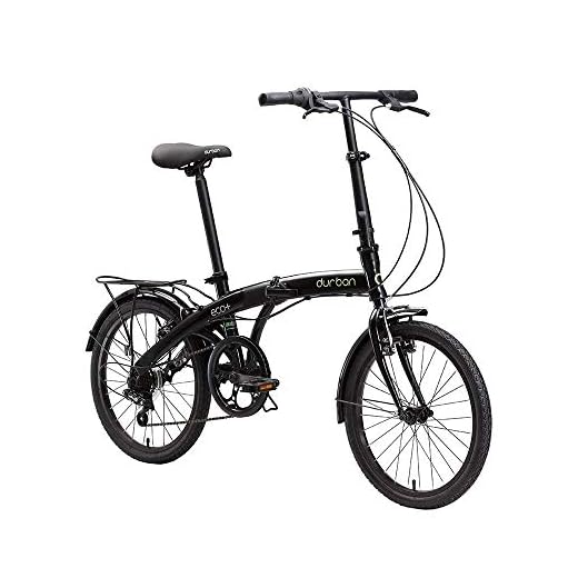 durban, Bicicleta Urbana Dobrável Eco+ com 6 Marchas, Aro 20, Preta.
