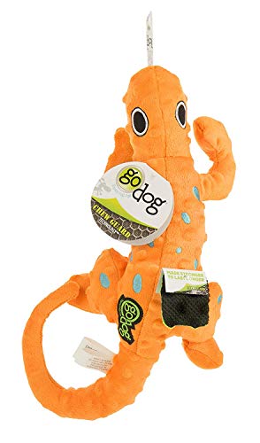 goDog Amphibianz Salamander with Chew Guard Technology Bubble Plush Squeaker Dog Toy, Medium