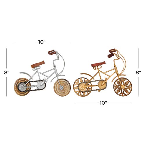 Escultura decorativa de bicicletas de metal, set de 2 piezas miniatura 6