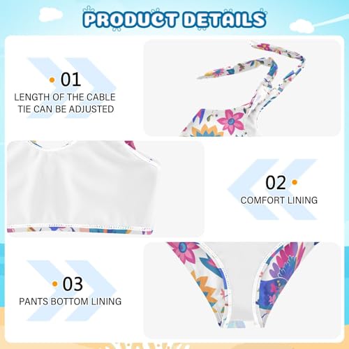 KLL Mexican Otomi Style Girl Two Piece Bikini Sets Scoop Neck Beach Bathing Suit Swimwear4