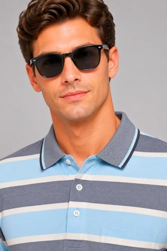 Image of SANE ORIGINALS Men's Full Sleeve Polo T-Shirt with Pocket, Premium Cotton Blend Collar Neck Tee