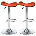 vidaXL 2X Barhocker Höhenverstellbar Barstuhl Tresenhocker Küchenhocker Bistrohocker Thekenhocker Tresenstuhl Thekenstuhl Orange Kunstleder