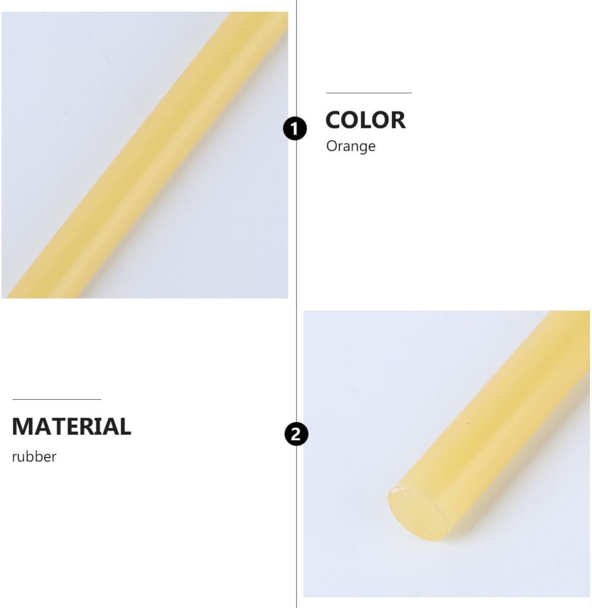 BESPORTBLE 2 Pcs Orange Rubber Hot Melt Glue Sticks for Arrow Sticking, No Odor and Few Bubble Features, 24cm Length Hot Adhesive Sticks for Crafting and Archery Supplies