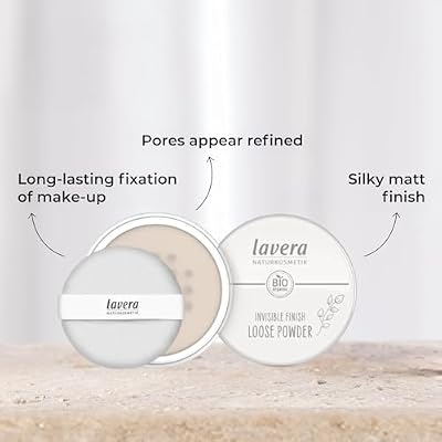 lavera Invisible Finish Loose Powder - Long Lasting Setting Powder - Sets Make Up & Provides Matte Finish - Transparent Face Powder - PETA Certified - Vegan - Made in Germany - 0.4 Oz
