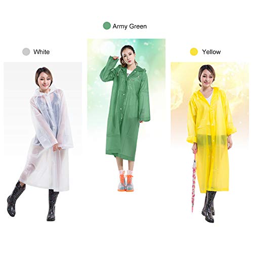 Festnight Impermeável EVA capa de chuva reutilizável acampamento ao ar livre viagem capa de chuva co