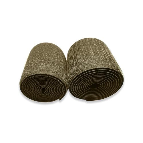 2 inch Wide Ranger Green Sew on Hook and Loop Tape Non-Adhesive 1 Yd Length Khaki Nylon Hook Loop Tape Fabric Fastener Set for Military Form Bags Clothes Shoes Backpacks DIY Craft