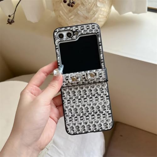 Coque pour Galaxy Z Flip4 à motif tissé pour sortie chic