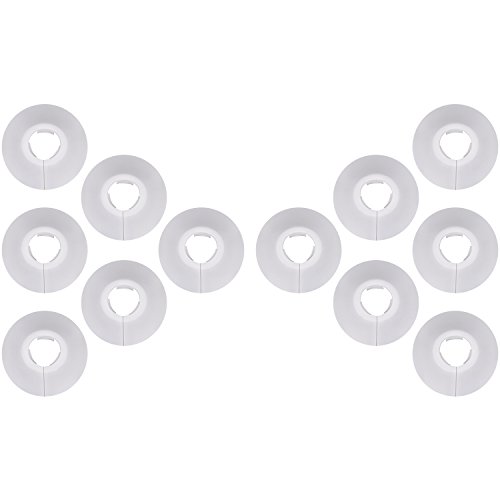 12 Packung Kunststoff Heizkörper Rohrabdeckungen Rohrschellen für 15 mm Durchmesser Rohr (Weiß)