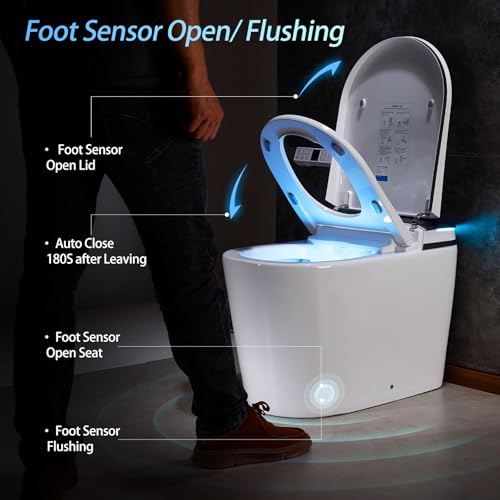 Smart Toilet With Bidet Built in Automatic Modern Intelligent Tankless Toilet U Widening Heated Seat With User Definition Foot Sensor Flush Warm Water Dryer - image 3