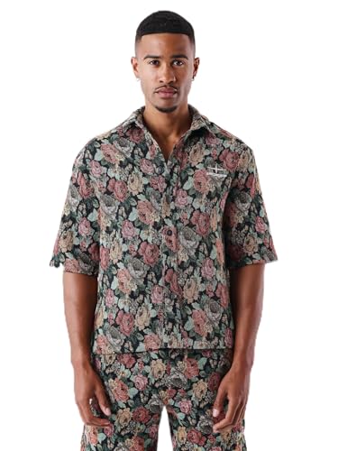 Project X Paris Hemd PXP mit Blumenmuster, Schwarz , S