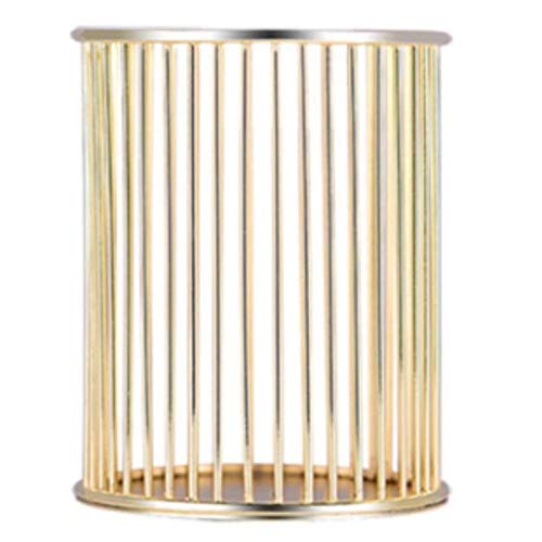 FülleMore Stiftehalter Metall Stifteköcher Schreibtisch Organizer Stift Behälter Kosmetik Pinsel Halter Schreibgerätehalter für Büro Schule Hause 10x8cm (Gold)