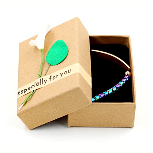 Customize Engrave Name Bracelet - Rainbow Hematite Stone Beads Stainless Steel Chain Bracelet - Personalized Name Id Rose Gold Color Plate Bracelet For Women Men Y1904 #TOP5