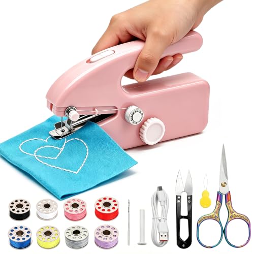 Handheld Mini Sewing Machine with 15-Piece Set