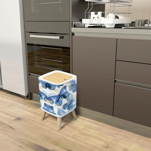 Caneca de basura rectangular con tapa y diseño vintage miniatura 7