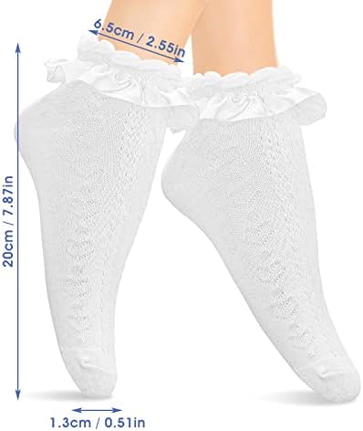 Molain 1 Pair Liners Ankle Socks Kawaii Cute Ruffle Lace Clothes Accessories Easter Frilly Baby Dress Skirt Cotton Aesthetic Goth Cuffs Clothing For Women Toddler Little Girls