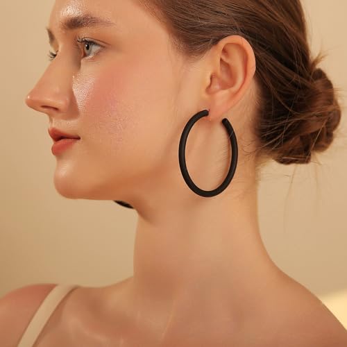 Large Colorful Acrylic Hoop Earrings - Lightweight Fashion Hoops2
