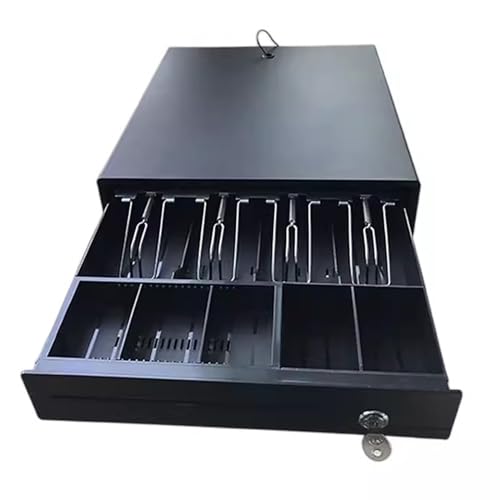 CXGFRGH Cassetto portadenaro per supermercati, Registratore di Cassa Cassetto for Denaro for elettronico Salvadanaio for Resistente con Vassoio for e Serratura(Noir)