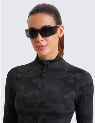 Image of CRZ YOGA Butterluxe Jackets Waist Length | Extremely Soft, Athletic, Slim Fit, Full Zip, Side Pockets, Thumb Holes, for Women