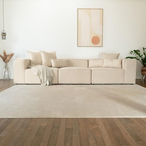 Home Deluxe - Sofa Verona - Beige, Größe: M - ca. 327 x 70 x 120 cm, Sitzhöhe: 46 cm, Sitztiefe: 80 cm, inkl. Kissen I Modulares Sofa Modulsofa Ecksofa Wohnlandschaft – Bild 3