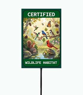 Certified Wildlife Habitat metal sign with stake