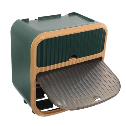 Mobestech 防水壁掛けペーパーホルダー コンパクト設計で省スペース バスルーム用耐水ティッシュ収納ケース グリーンカラーで汚れに強く掃除